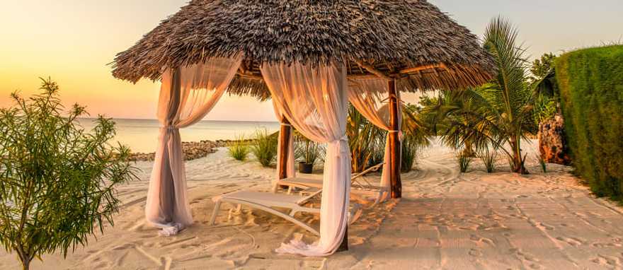 A Zanzibar beach at sunset. A Zanzibar beach at sunset.