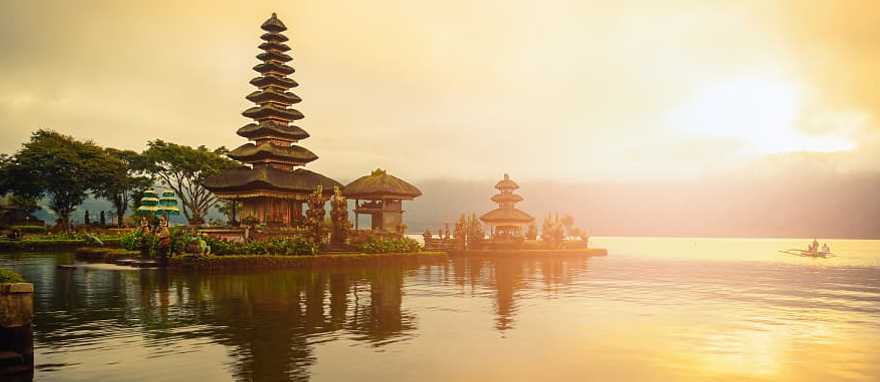 One of the coastal shrines at sunset, Bali, Indonesia One of the coastal shrines at sunset, Bali, Indonesia