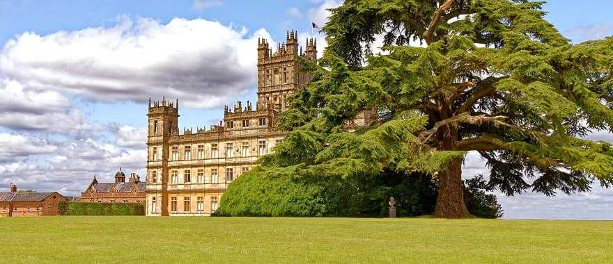 Highclere Castle in England used as the setting in Downton Abbey.