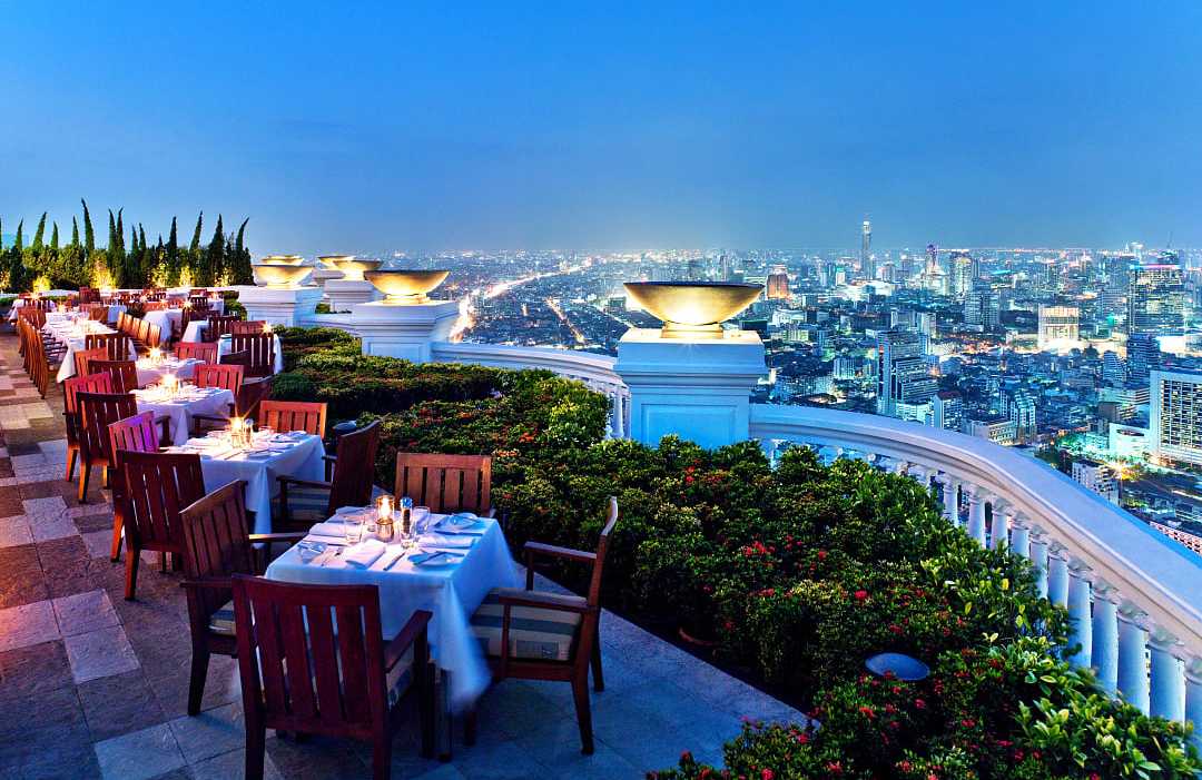 Rooftop restaurant in Bangkok, Thailand. Rooftop restaurant in Bangkok, Thailand.