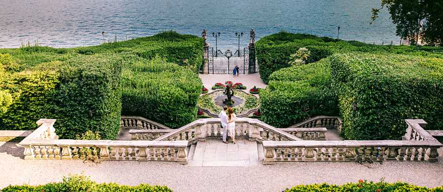 Couple at Lake Como in Italy Couple at Lake Como in Italy