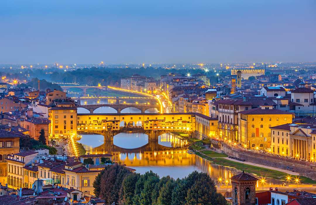 The Arno River in Florence, Italy The Arno River in Florence, Italy