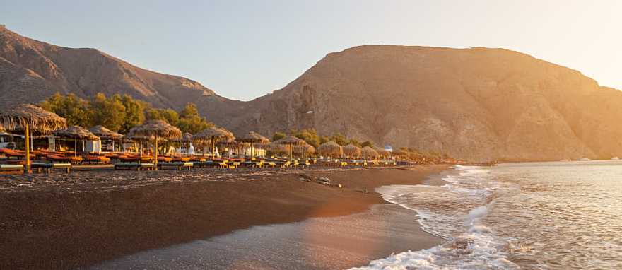 Perissa beach in Santorini, Greece. Perissa beach in Santorini, Greece.