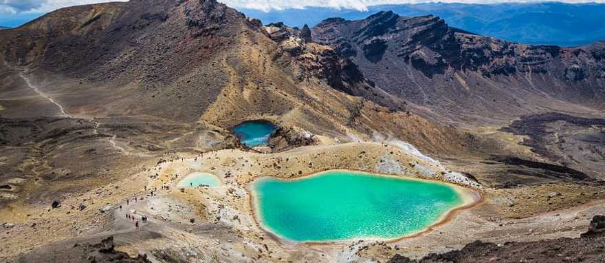 Lake and volcanic landscape in Tongariro National Park, New Zealand Lake and volcanic landscape in Tongariro National Park, New Zealand