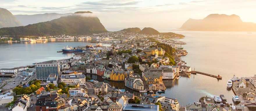 Aerial View of Alesund, Norway Aerial View of Alesund, Norway