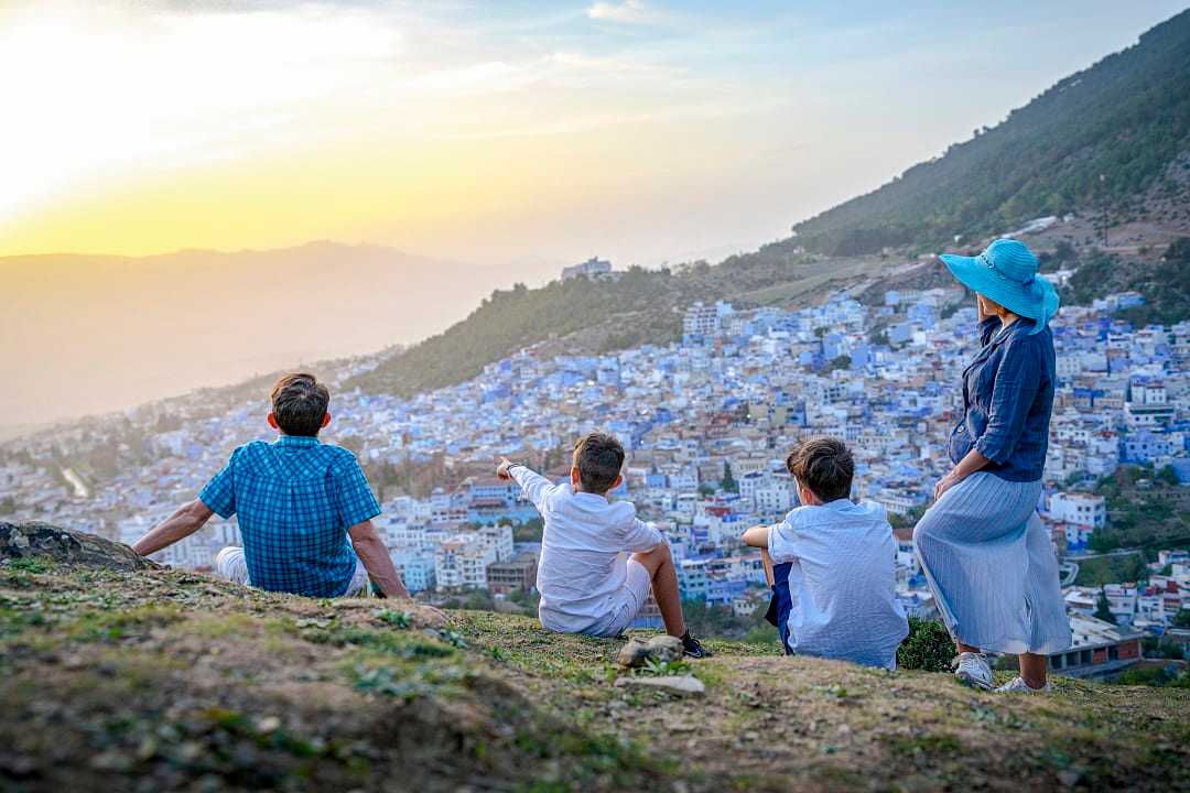 Family in Chefchaouen, Morocco