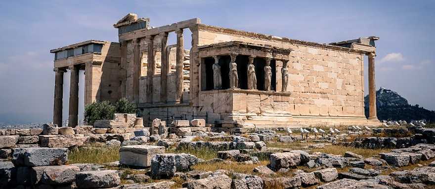 The Erechtheion Temple at the Acropolis in Athens, Greece The Erechtheion Temple at the Acropolis in Athens, Greece