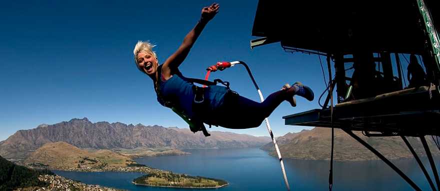 Queenstown Ledge Bungy in New Zealand. Photo courtesy of AJ Hacket Bungy Bungy jumping in Queenstown, New Zealand