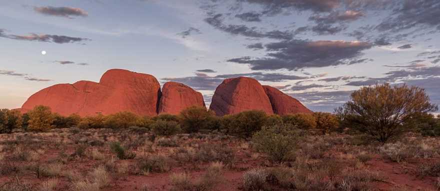 Uluru-Kata Tjuta National Park, Australia The moon above Kata Ttjuta in Australia