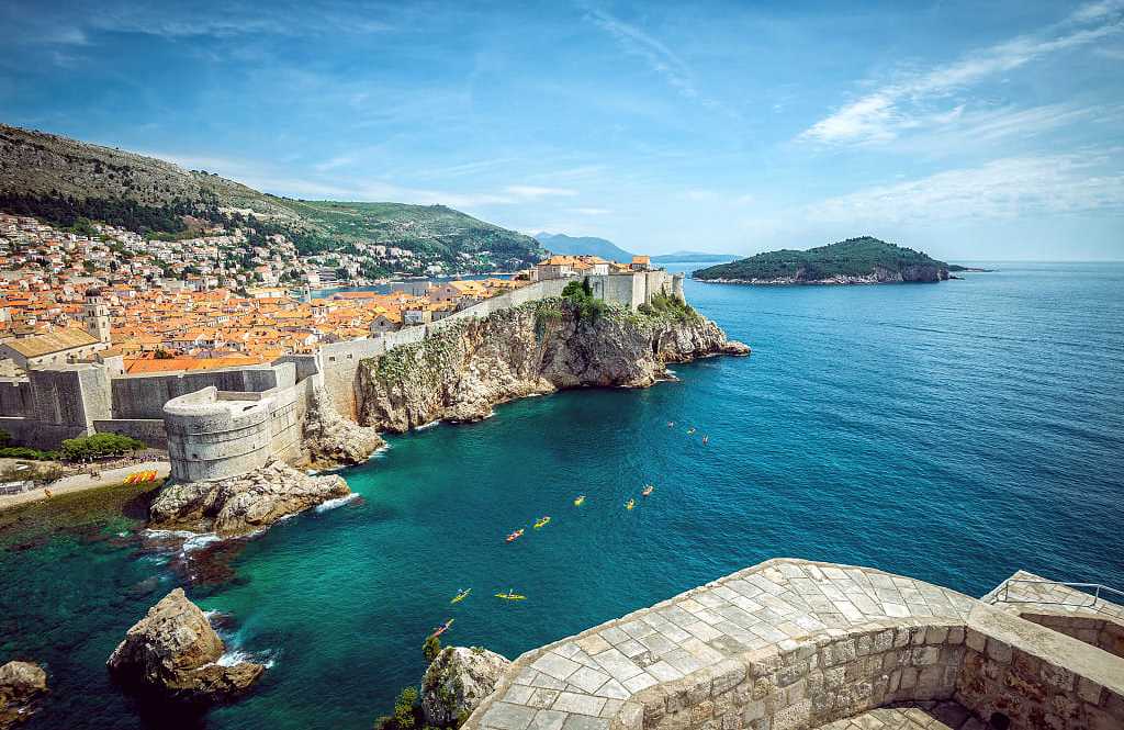 Kayaking the Adriatic Sea around the Walls of Dubrovnik, Croatia