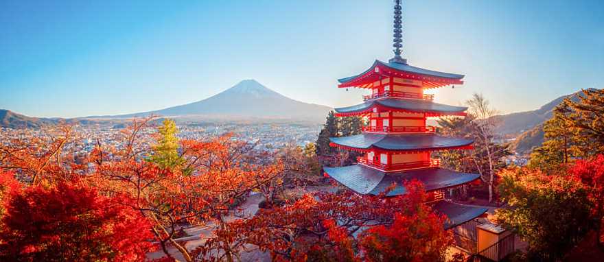 Chureito Pagoda with Mt Fuji in Fujiyoshida, Japan Kyoto, Chureito Pagoda with Mt Fuji in Fujiyoshida, Japan