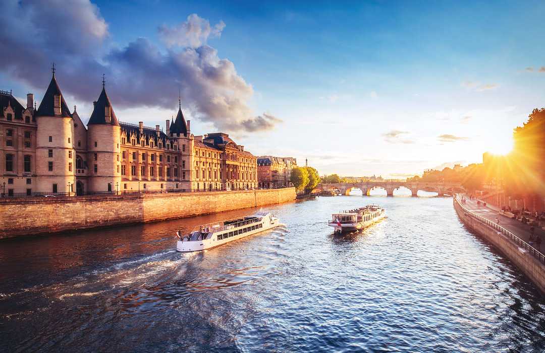 Paris, France Boasts cruising along the Siene in Paris, France
