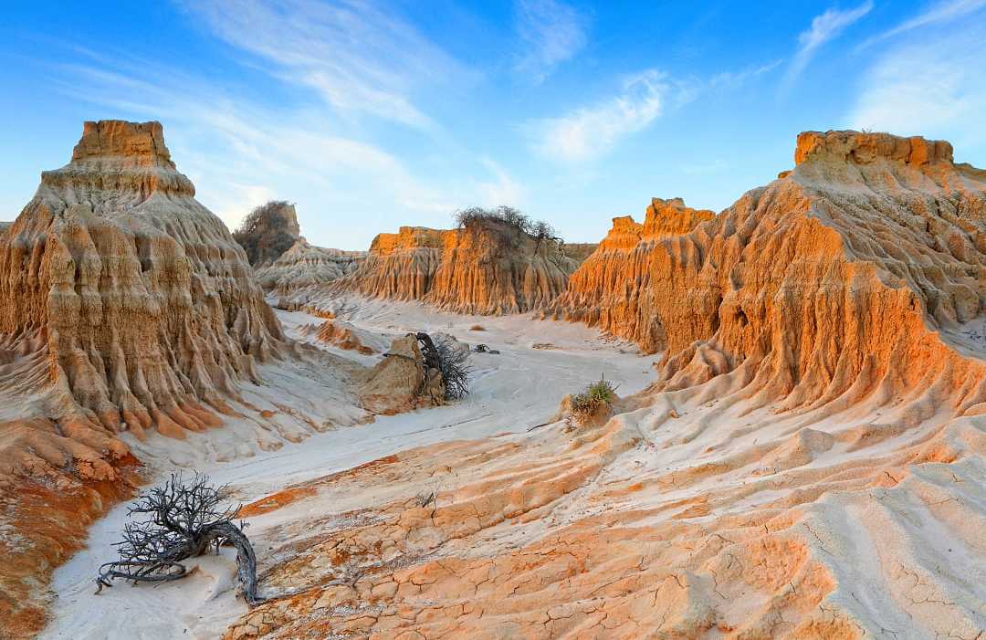 Lake Mungo National Park, Australia. Desert lunettes of Lake Mungo National Park in Australia.