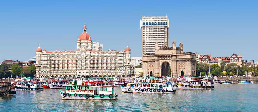 The Taj Mahal Palace Hotel view in Mumbai, India. The Taj Mahal Palace Hotel view in Mumbai, India.