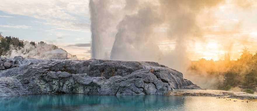 Pohutu geyser in the Whakarewarewa thermal valley, Rotorua, New Zealand. Photo courtesy of Te Puai. Pohutu geyser in the Whakarewarewa thermal valley, Rotorua, New Zealand. Photo courtesy of Te Puai.
