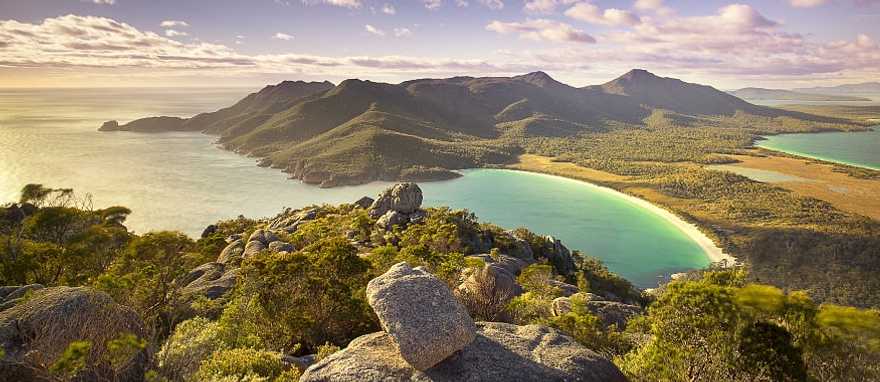 Mt Amos in Freycinet National Park Wine glass bay from Mt Amos in Freycinet National Park