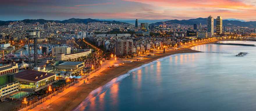 Morning sunrise in Barcelona, Spain Morning sunrise in Barcelona, Spain