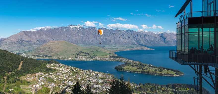 Paragliding over Queenstown, New Zealand Paragliding over Queenstown, New Zealand