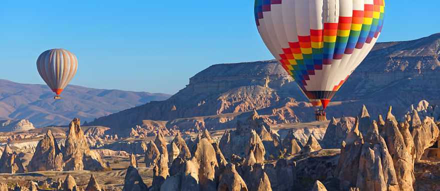 Hot air balloons over Cappadocia in Turkey Hot air balloons over Cappadocia in Turkey