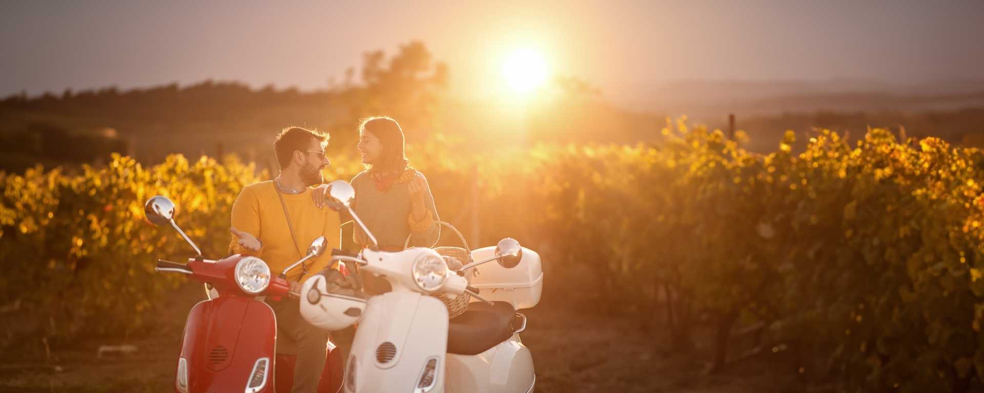 Tuscany, Italy Couple at a vineyard in Tuscany, Italy
