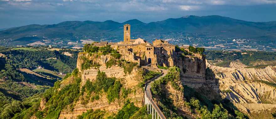 Beautiful view of the famous Civita di Bagnoregio in golden evening light at sunset, Lazio, Italy Beautiful view of the famous Civita di Bagnoregio in golden evening light at sunset, Lazio, Italy