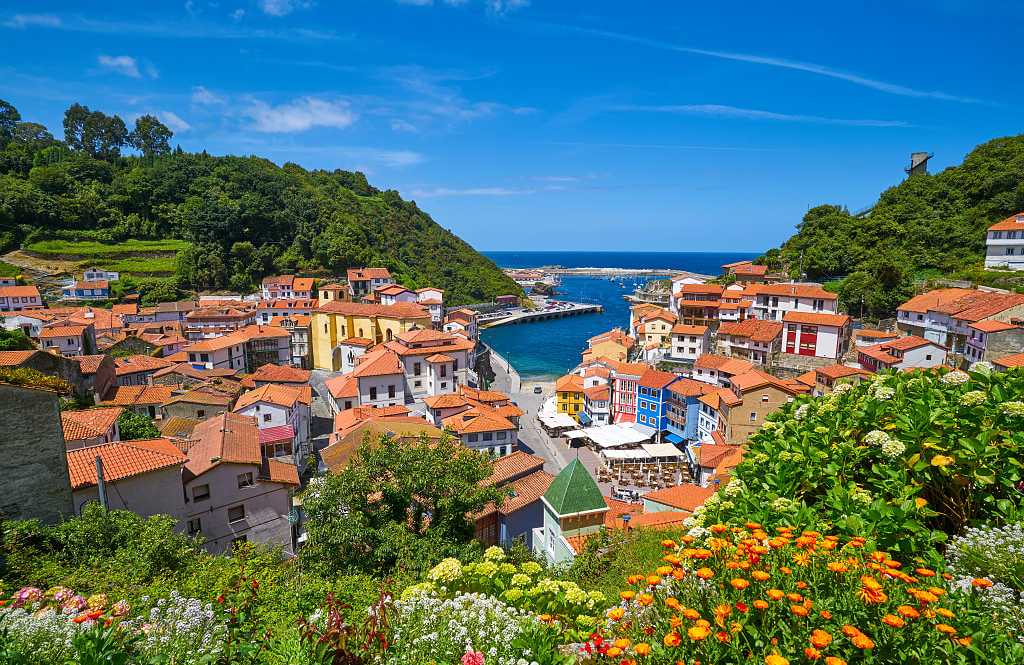 Idyllic seaside town of Cudillero, Spain Seaside town of Cudillero in the Asturias region of Spain