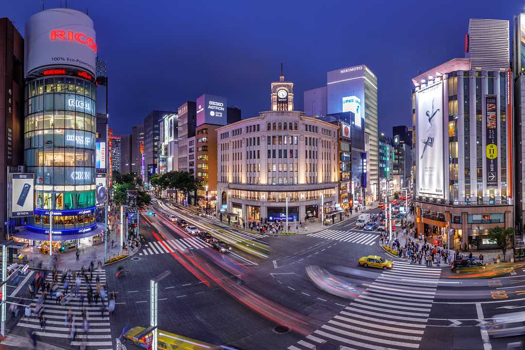 Ginza District in Tokyo, Japan