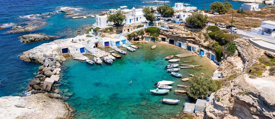 Mediterranean landscape with azure sea, Rhodes island - Greece