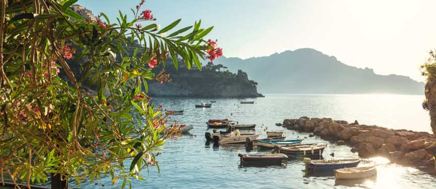 Conca dei Marini on the Amalfi Coast View of the bay and boats in the Conca dei Marini on the Amalfi Coast