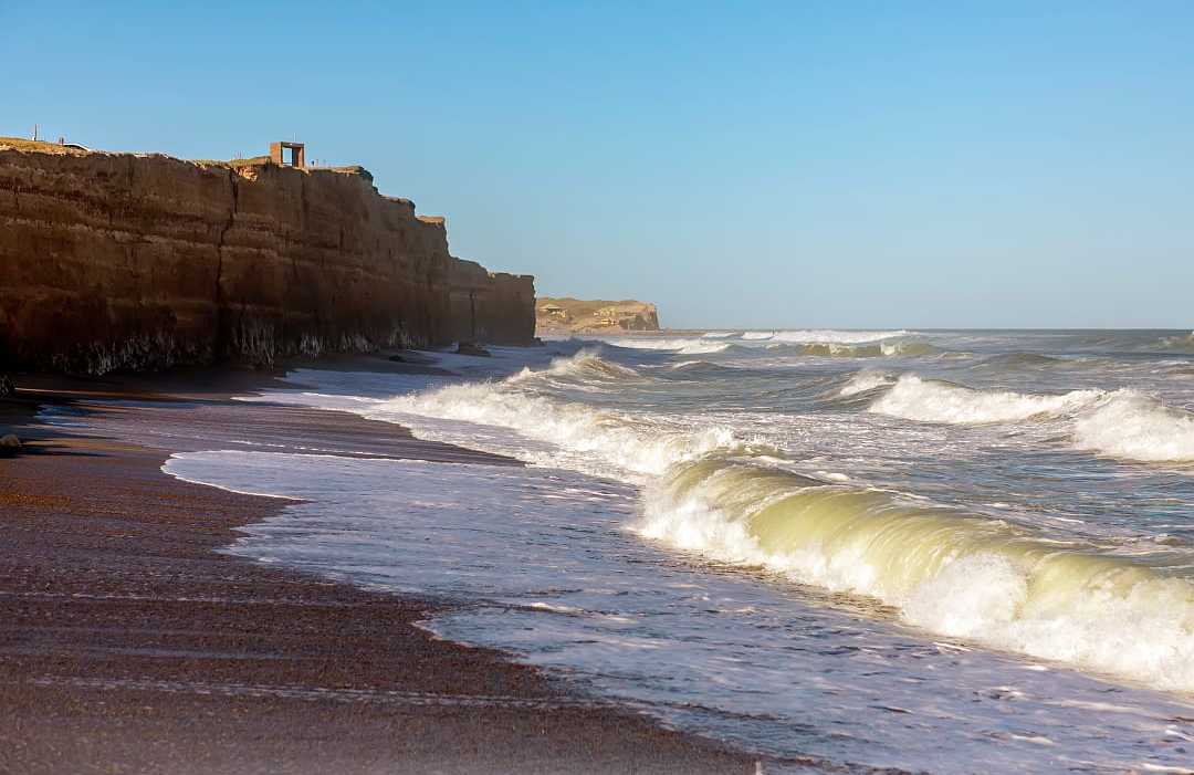 Panoramic view of cliffs seen from the beach in Mar del Plata, Argentina Panoramic view of cliffs seen from the beach in Mar del Plata, Argentina