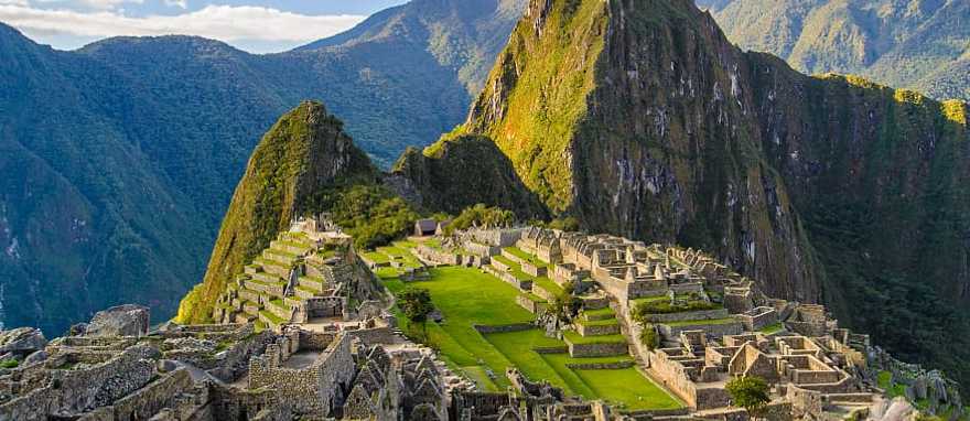 View of the ancient city of Machu Picchu in Peru View of the ancient city of Machu Picchu in Peru